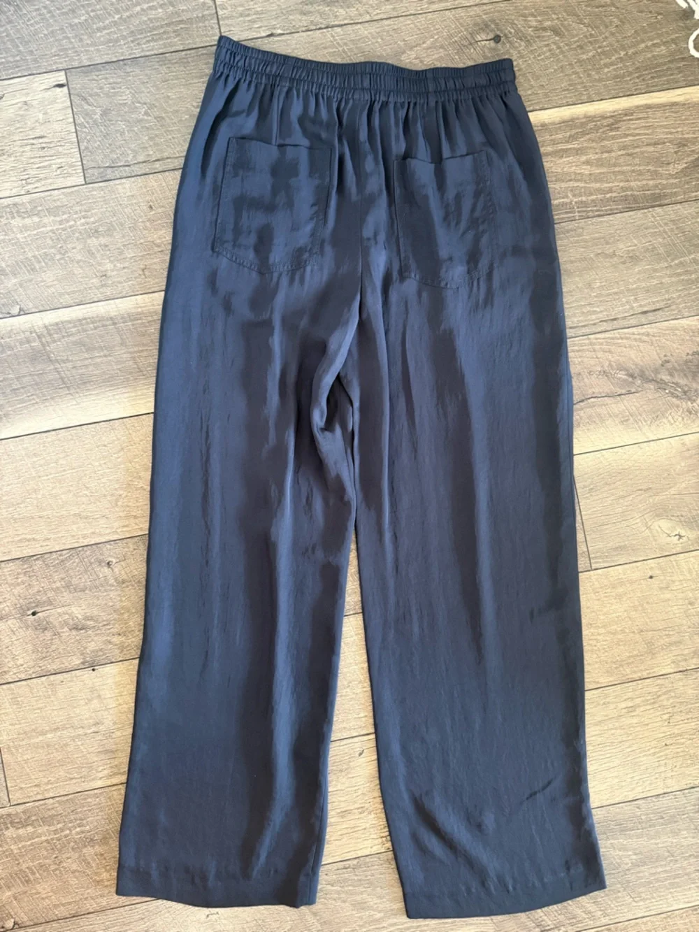 NWT Vince Blue Pants Tie Front Wide Elastic Drawstring Flowy Women’s Size Large